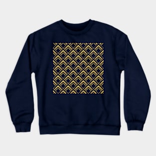 Art Deco diamond pattern navy and gold Crewneck Sweatshirt